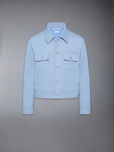 Thom Browne CONTRAST STITCH DENIM BACKSTRAP UTILITY JACKET