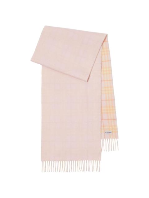 Burberry logo-patch reversible cashmere scarf