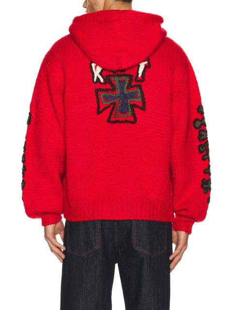 RICE NINE TEN Hand Knitted Sk8 Zip Hoodie