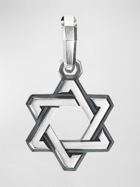 DAVID YURMAN Men's Deco Star of David Pendant with Diamonds in Silver, 24mm