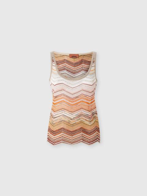 Missoni Chevron lamé tank top with sequins