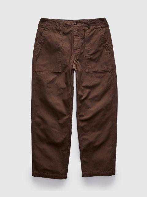Engineered Garments Fatigue Pants in Dark Brown Heavyweight Cotton Ripstop