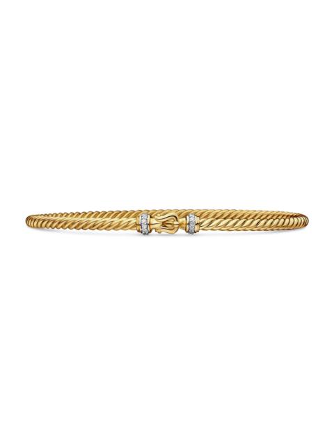 DAVID YURMAN Women's Buckle Classic Cable Bracelet in 18K Yellow Gold - Diamond