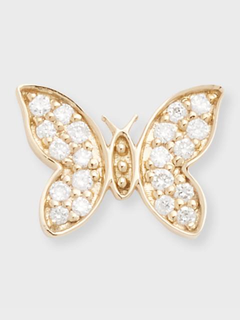 SYDNEY EVAN 14k Diamond Tiny Butterfly Stud Earring, Single