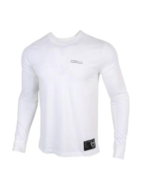 Nike Lebron Dri-Fit Round Collar Basketball Long Sleeved T-Shirt Men's White CV2080-100