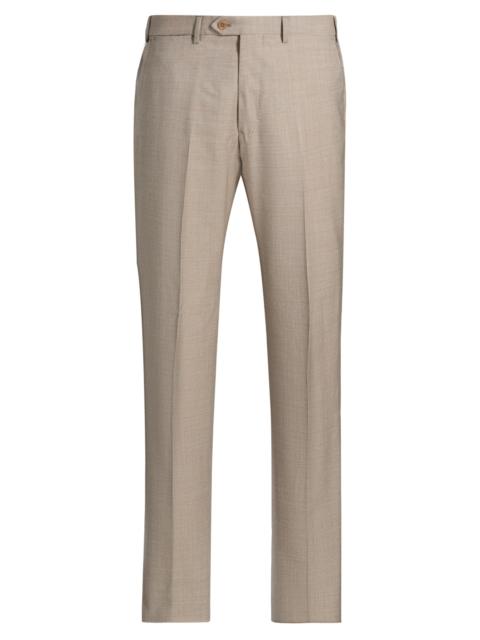 EMPORIO ARMANI Men's Textured Virgin Wool Trousers - Tan