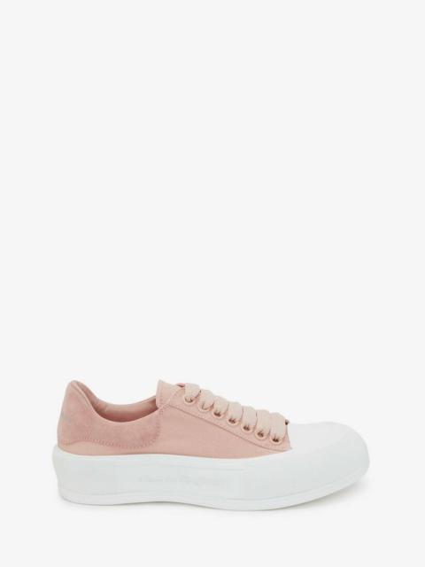Deck Lace Up Plimsoll in Magnolia