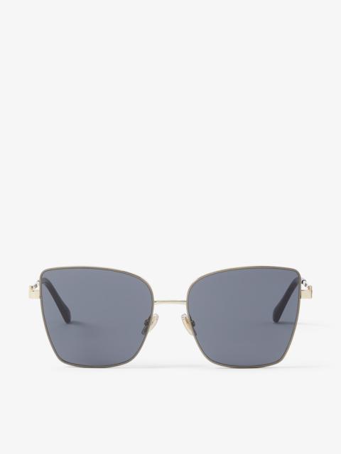 JIMMY CHOO Vella/S 59
Rose Gold and Black Square Frame Sunglasses with JC Emblem