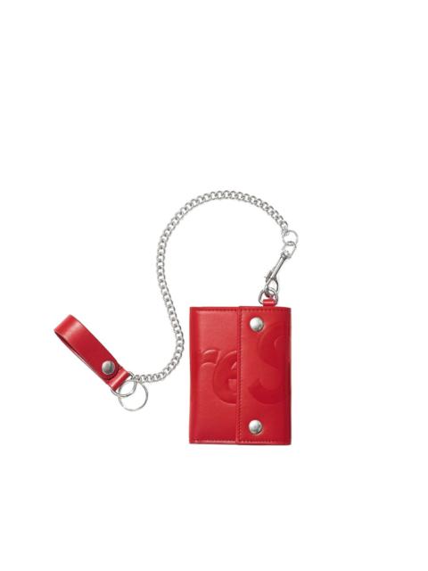 Supreme embossed-logo leather chain wallet