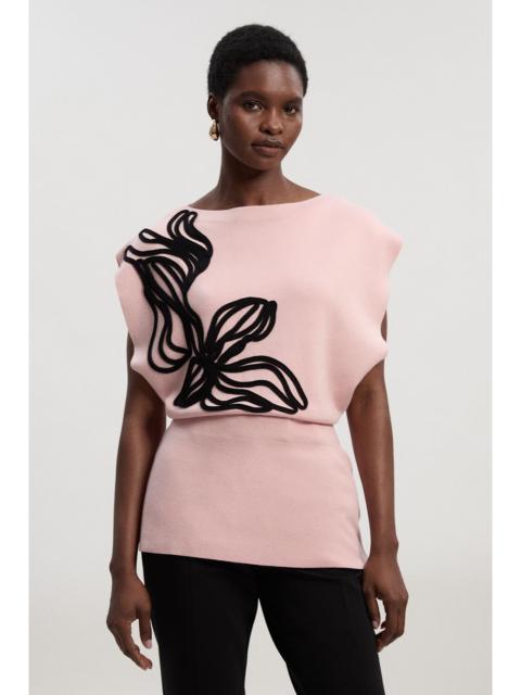KAREN MILLEN Placed Cornelli Knitted Top