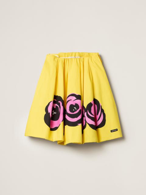 Miu Miu Poplin and jersey skirt