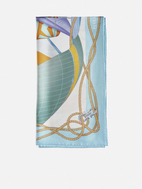 FERRAGAMO Sails print silk scarf
