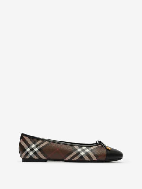 Burberry Check Canvas Highgate Ballerinas