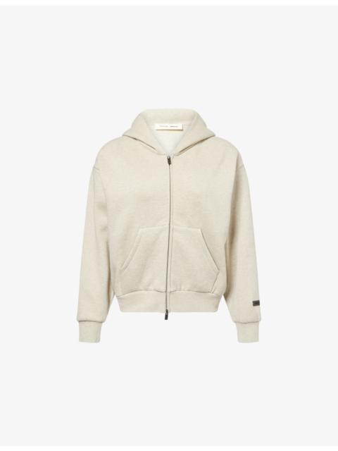 ESSENTIALS Embossed-Branding Classic-Fit Cotton-Blend Hoody