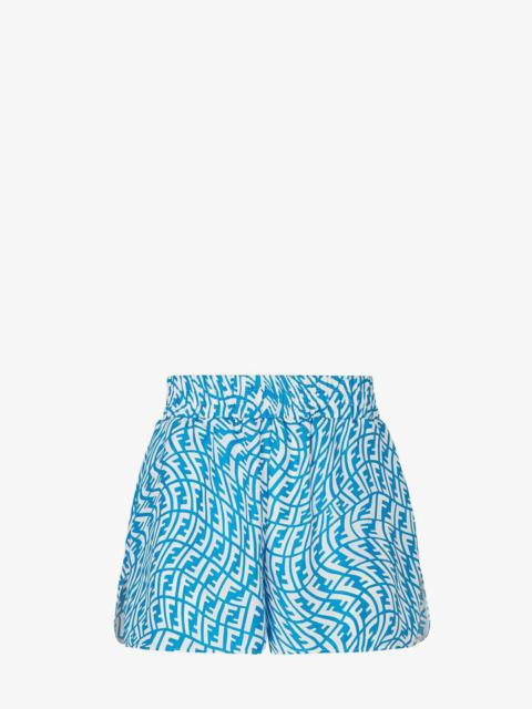 FENDI Light blue silk pants.