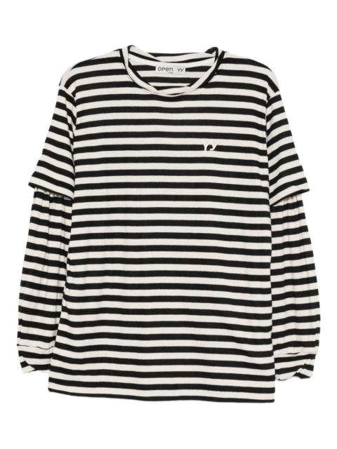 OPEN YY layered striped T-Shirt