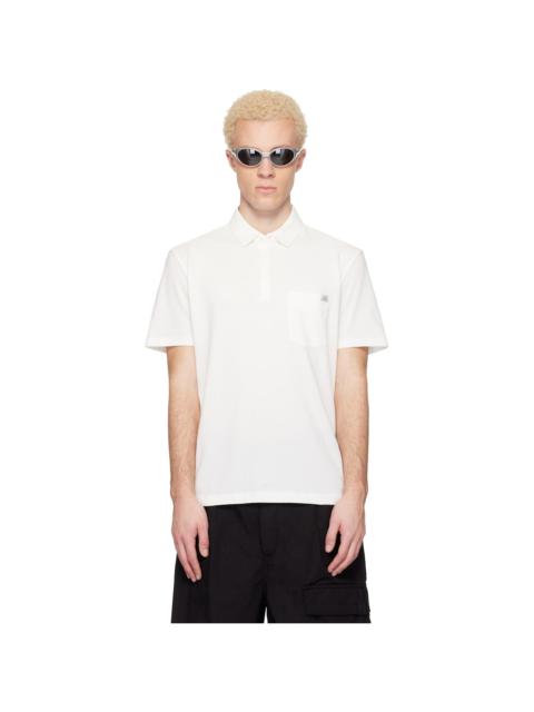 C.P. Company White Stretch Piquet Short Sleeve Polo