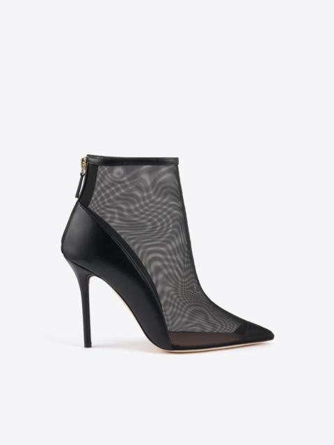 MALONE SOULIERS Arc 100 Black Mesh Ankle Boots
