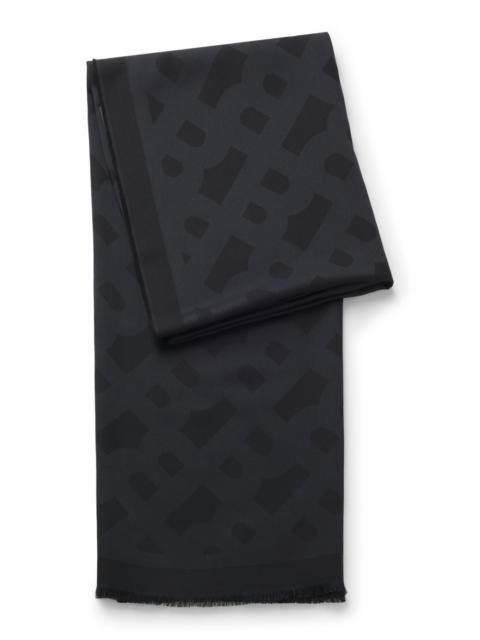 BOSS MODAL-WOOL SCARF WITH MONOGRAMS