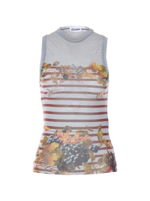 Jean Paul Gaultier striped print tank top