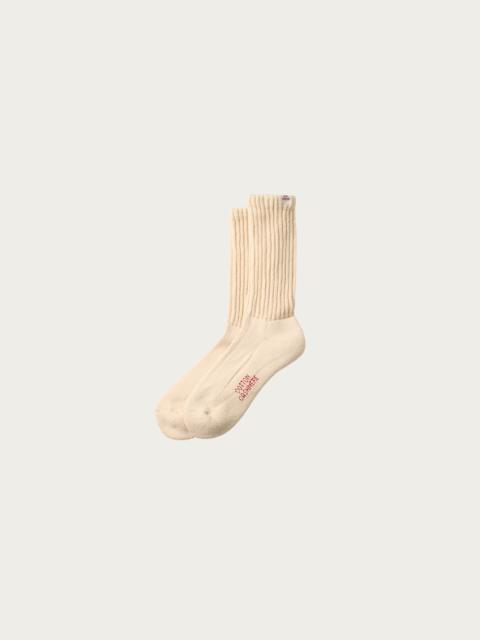 ROTOTO® Everyday Cashmere Loose Pile Crew Socks - Ecru