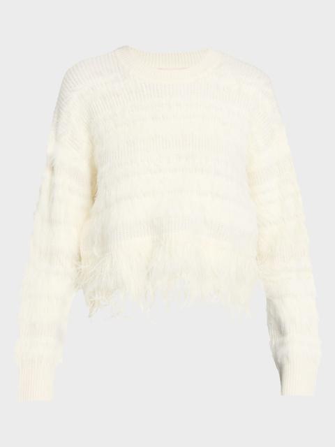 Cinq à Sept Vivi Feathered Crewneck Sweater