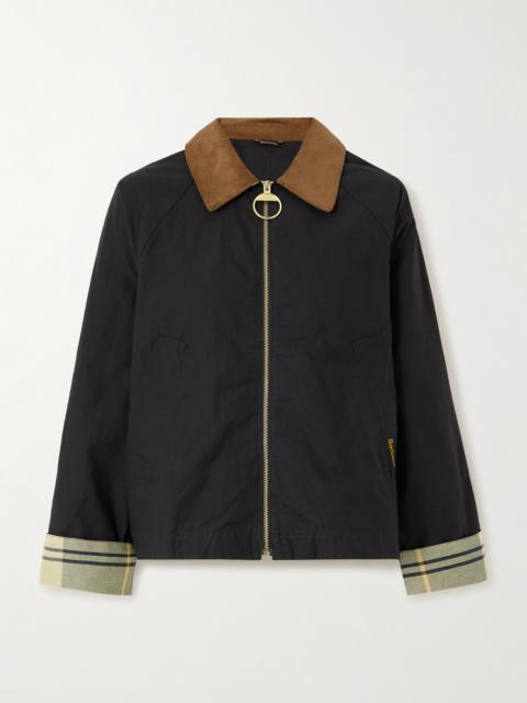Barbour Cropped Corduroy-trimmed Cotton-canvas Jacket
