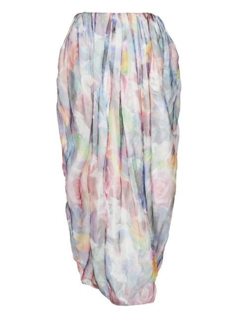 Jil Sander egg-shaped floral-print skirt