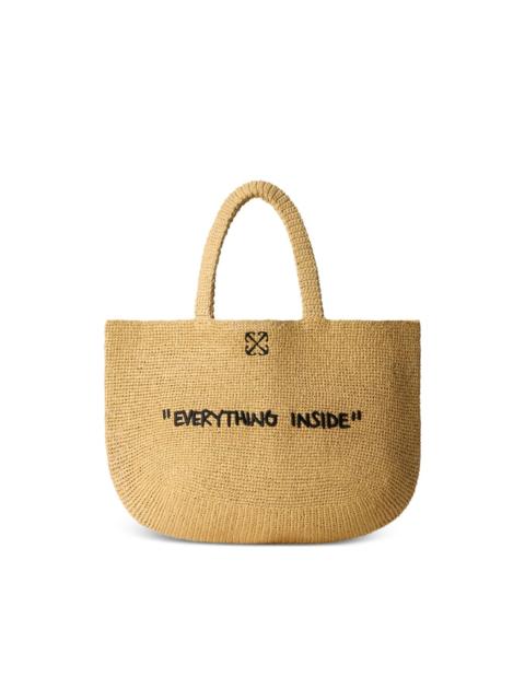 Off-White Jitney quote raffia tote bag