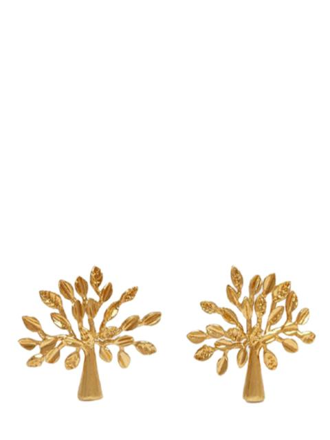 Mulberry Mulberry Tree Earrings Brass Metal (Gold)