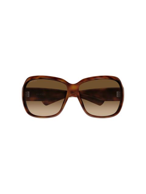 GUCCI Mask-Frame Acetate Sunglasses brown