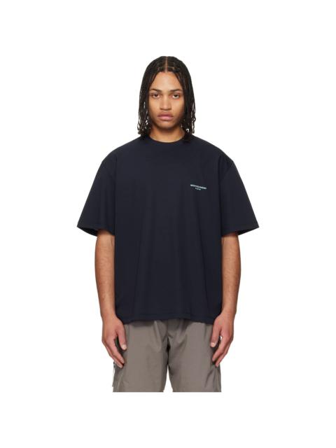 Wooyoungmi Navy Tuft Embroidered Back Logo T-shirt