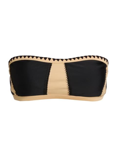 RAMY BROOK Women's Leanna Embroidered Colorblocked Bikini Top - Black Colorblock