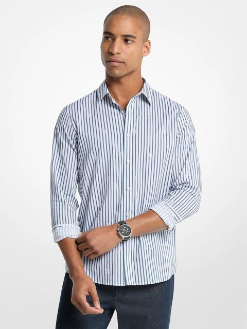 MICHAEL KORS Striped Cotton Blend Shirt