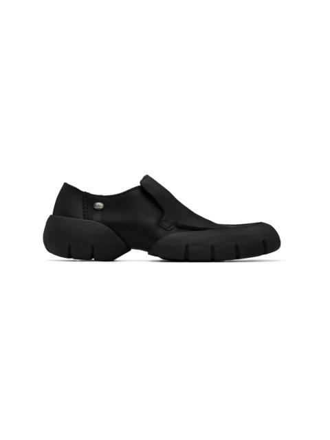 Diesel Black D-Mathieu-Brushed Leather Sneakers