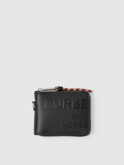 Burberry Horseferry Print Leather Ziparound Wallet