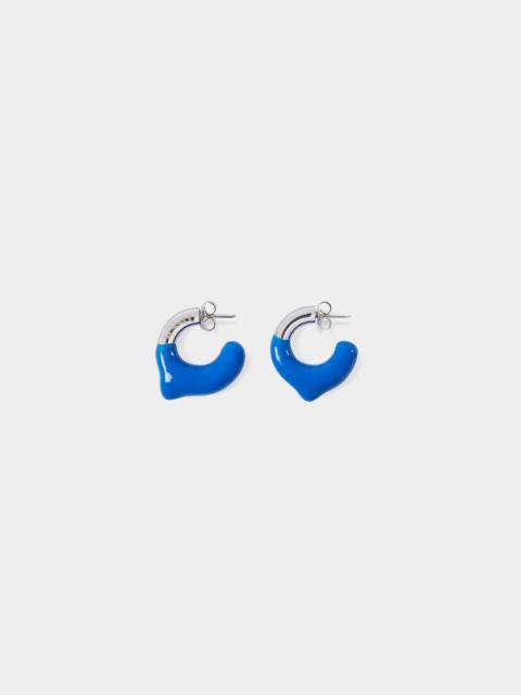 SUNNEI MINI RUBBERIZED EARRINGS SILVER / deep blue