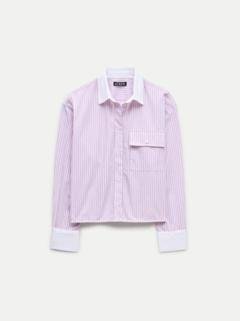 J.CREW Esme cropped button-up shirt in striped cotton poplin