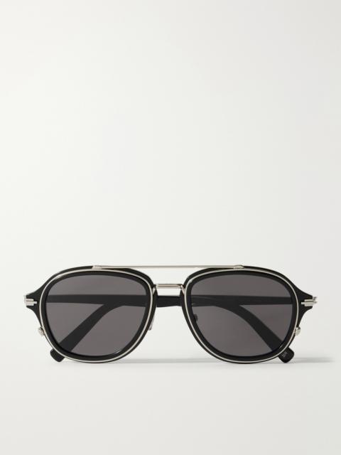 Dior DiorBlacksuit A4U Havana Aviator-Style Acetate and Silver-Tone Sunglasses