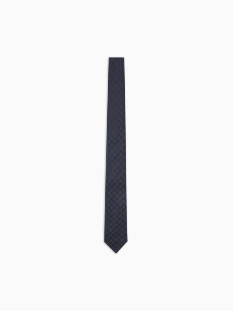 GIORGIO ARMANI PURE SILK TIE WITH JACQUARD MONOGRAM