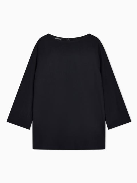 EMPORIO ARMANI Envers-satin blouse with 3/4 sleeves