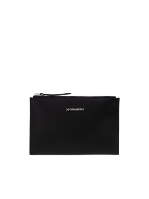 DSQUARED2 logo-plaque zip clutch bag
