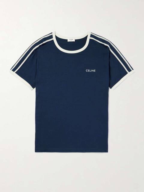CELINE Logo-Embroidered Cotton-Jersey T-Shirt