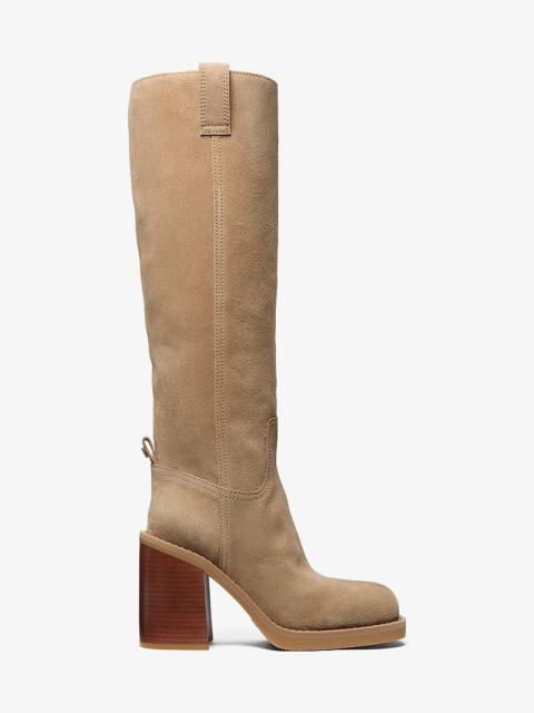 MICHAEL KORS Houston Suede Block Heel Boot