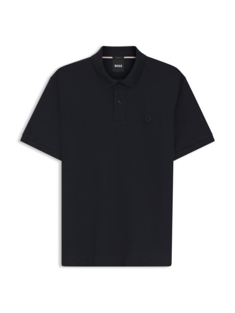 BOSS COTTON-PIQUÉ POLO SHIRT WITH DOUBLE B MONOGRAM