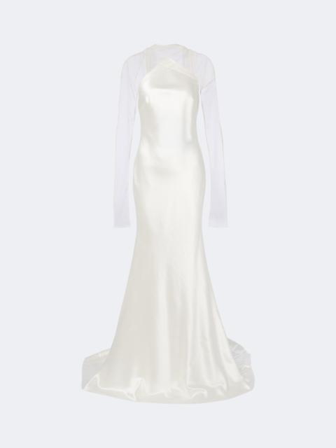 DANIELLE FRANKEL Bridal Mari caped wool and silk gown