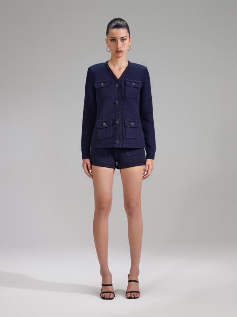 self-portrait Navy Knit Cardigan