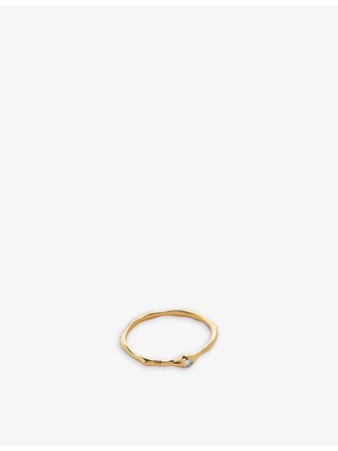 MONICA VINADER Siren Mini 18ct Yellow Gold-Plated Vermeil Sterling Silver And 0.006ct Lab-Grown Diamond Ring