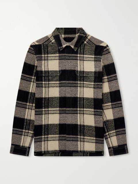 Rick Owens Checked Cotton and Wool-Blend Flannel Overshirt
