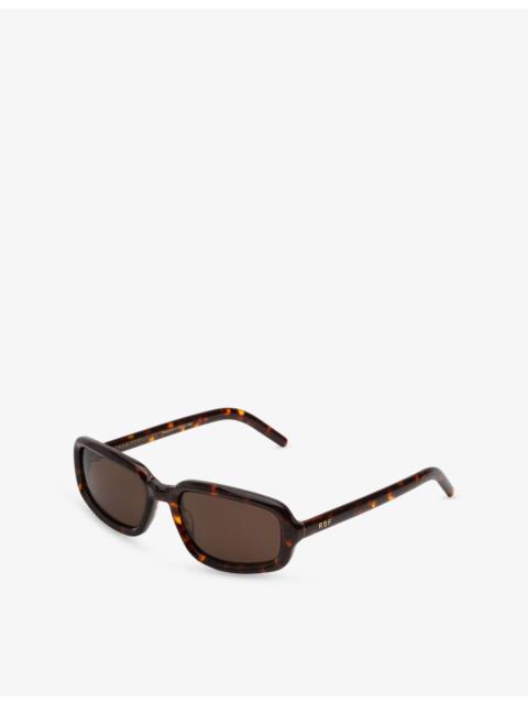 RETROSUPERFUTURE Troll Burnt Havana Rectangle-Frame Acetate Sunglasses